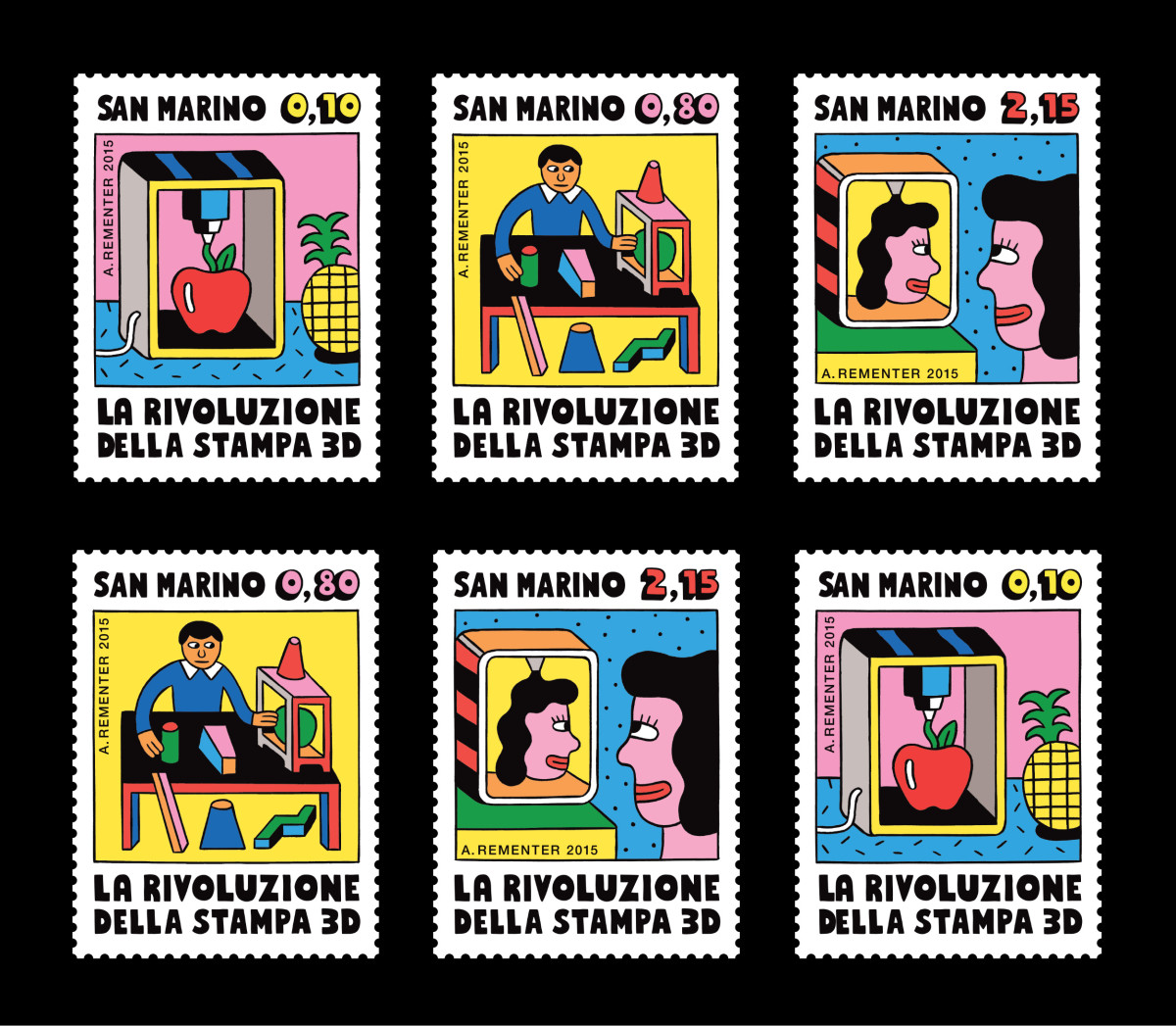 Andy Rementer / Commercial Work / San Marino Stamps&lt;span class=&quot;slide_numbers&quot;&gt;&lt;span class=&quot;slide_number&quot;&gt;4&lt;/span&gt;/7&lt;/span&gt;